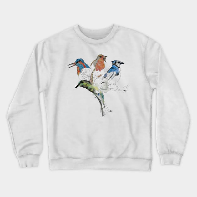 Bird lovers design Crewneck Sweatshirt by Puddle Lane Art
